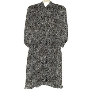 Maison Tara leopard poly chiffon dress‎ 3/4 sleeve. Size 10